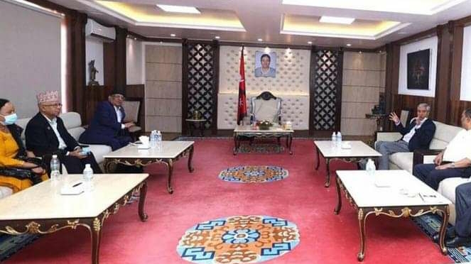निर्वाचन पछि बालुवाटार मा गठबन्धन काे बैठक