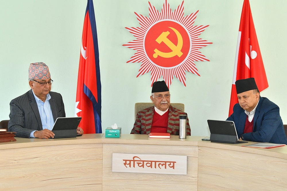 एमालेको सचिवालय बैठक च्यासलमा, केन्द्रीय कमिटी बैठकको मिति तय गर्ने तयारी